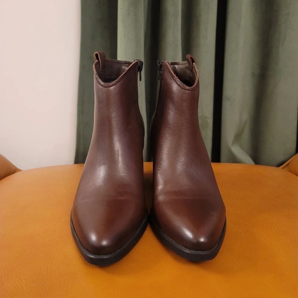 NATURALIZER Fairmonf Brown Leather Ankle Boots Size 7.5 - Picture 4 of 7
